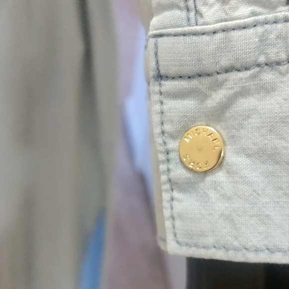 Michael Kors Classic Wash Jean Dress With MK Gold Buttons New - Picture 8 of 11